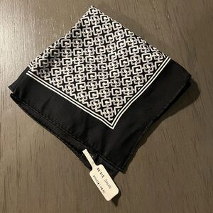 Black and White Silk pocket square handkerchief NWT
